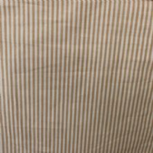 Beige and White Striped Burberry Shirting 100% Cotton Fabric x 0.5m